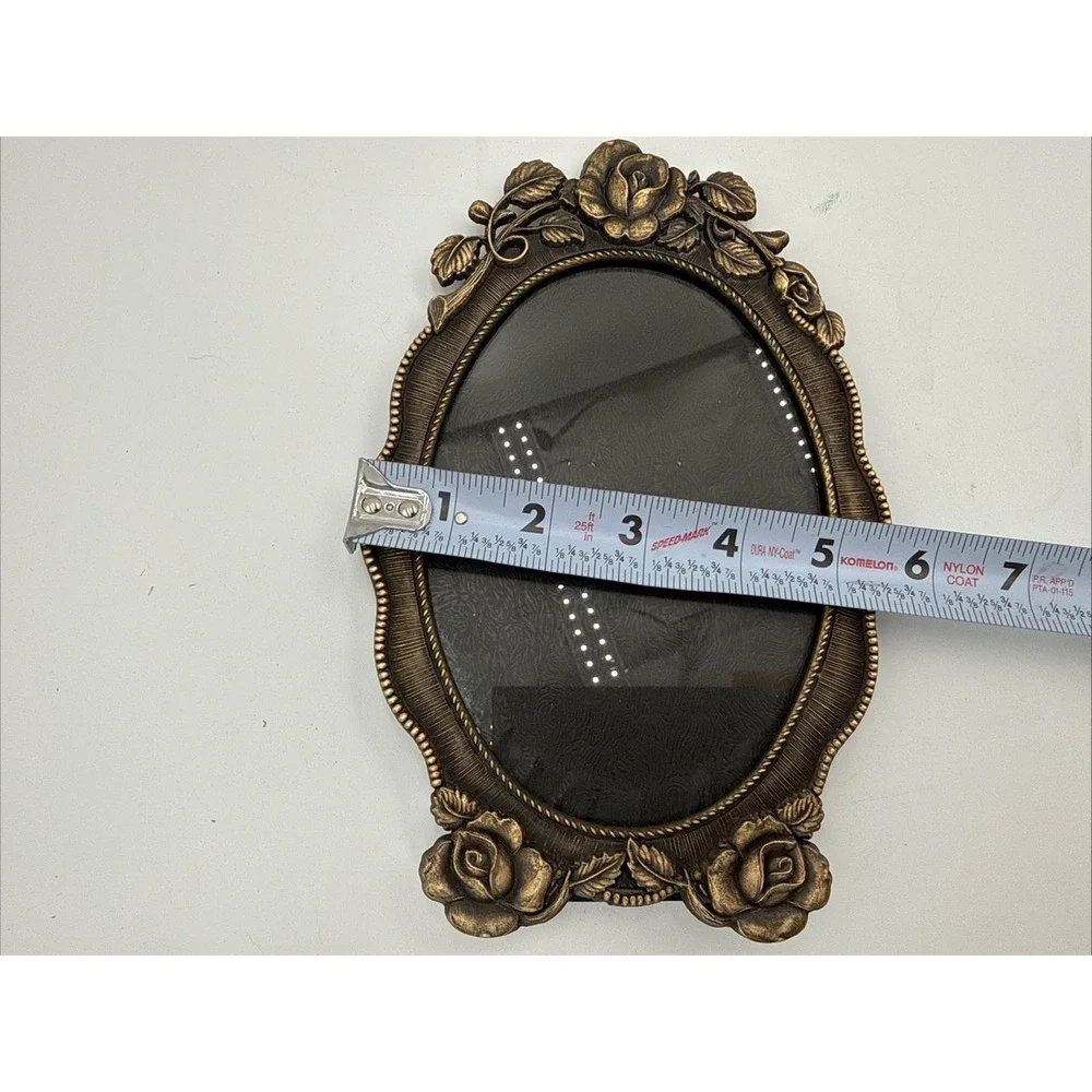 Weston Gallery Ornate Brass Oval Photo Picture Frame Roses Victorian Gothic 5x7